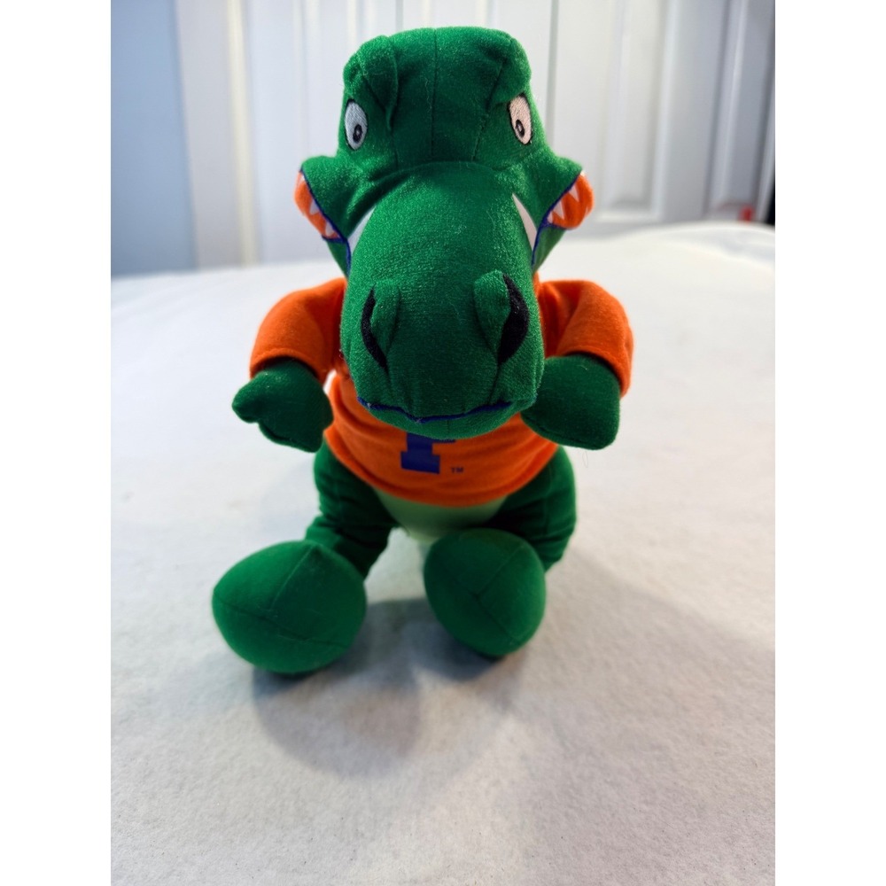 Florida Gators Albert the Alligator Mascot Plush Stuffed Animal Green Orange 9in